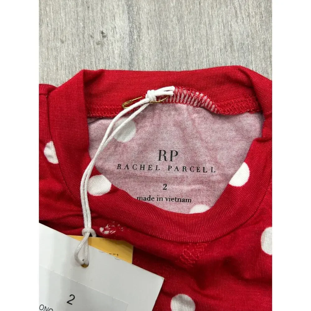NWT Rachel‎ Parcell Kids Red Multicolor Polka Dot Long Sleeve Pajamas Set Size 2